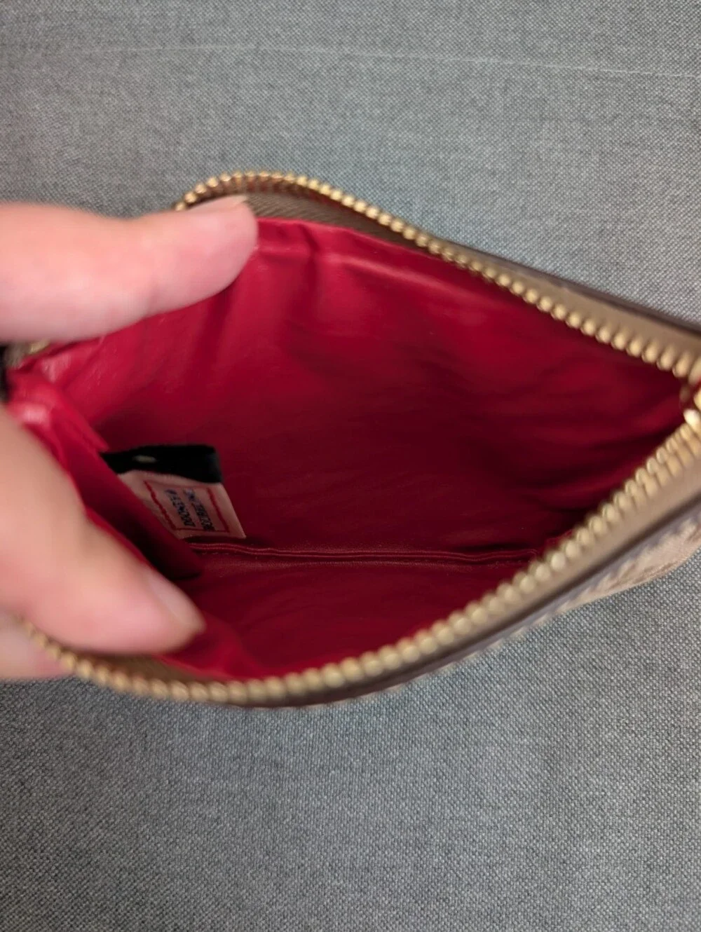 Dooney & Bourke Brown Monogram Zip Wallet
